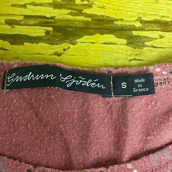 Gudrun Sjoden Heart Dotted Tunic Top Sz SM Stretch Lightweight Minimalist - Picture 6 of 6